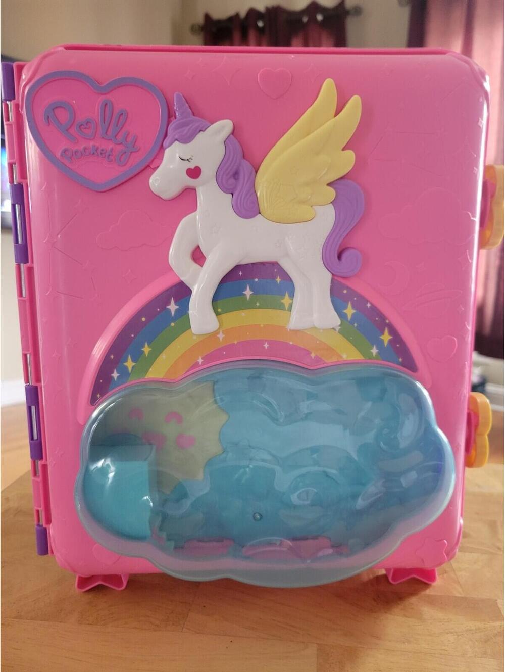 Pollyville Roll Away Complete Playset Polly Pocket Lot with Extra figures